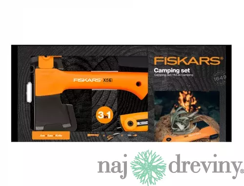 Set kempingový FISKARS sekera X5+nôž Hardware+ pílka 1057912
