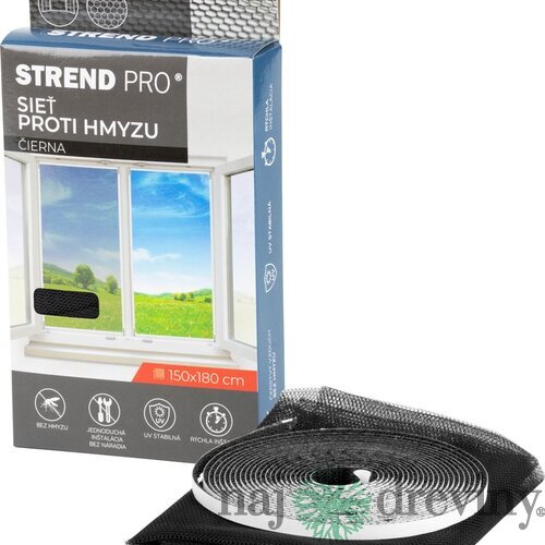 Sieť FlyScreen2 150x180 cm, proti hmyzu a komárom, na okno, čierna PE