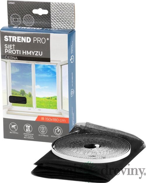 Sieť FlyScreen2 150x180 cm, proti hmyzu a komárom, na okno, čierna PE