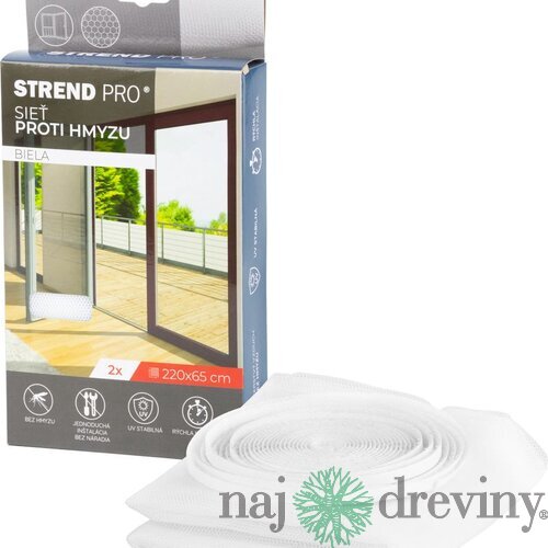 Sieť FlyScreen 220x65 cm, proti hmyzu a komárom, na balkónové dvere, biela, bal. 2 ks