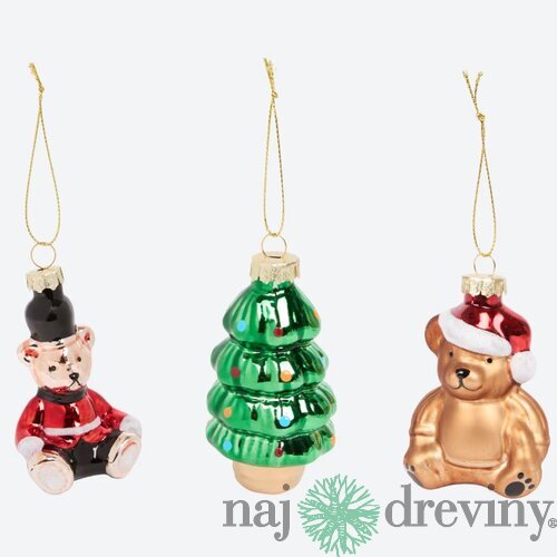 Sklenená vianočná ozdoba BEAR