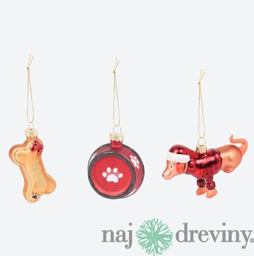 Sklenená vianočná ozdoba DOG