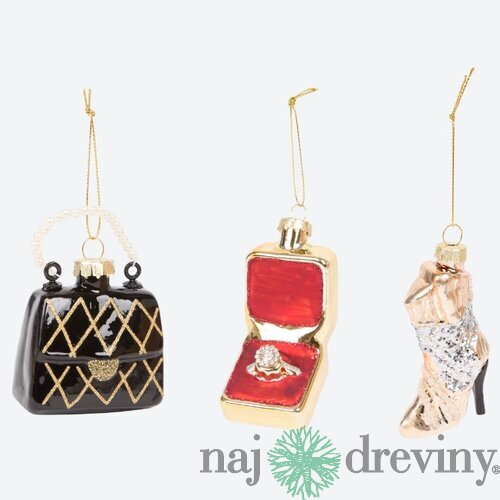 Sklenená vianočná ozdoba GLITTER