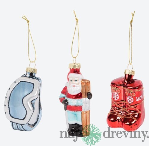 Sklenená vianočná ozdoba SNOW