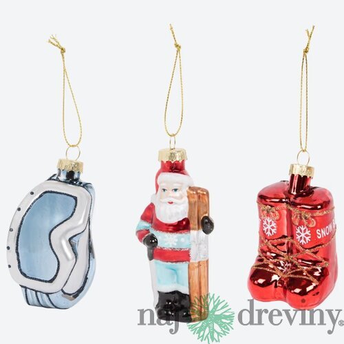 Sklenená vianočná ozdoba SNOW