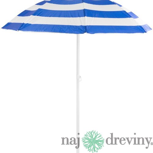 Slnečník DALIA 180 cm, 32/32 mm, s naklápacím kĺbom, modro-biely, plážový
