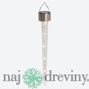 Solárný závesný cencúľ s LED svetlom