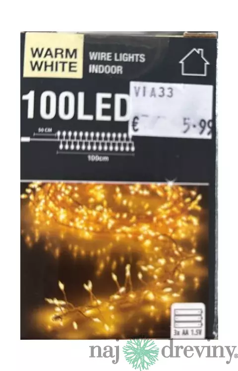 Svetelná reťaz (100 LED, 1m)