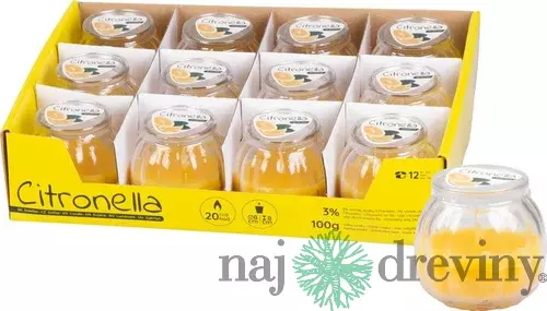 Sviečka Citronella CG582, repelentná, v skle, 100 g, 80x75 mm