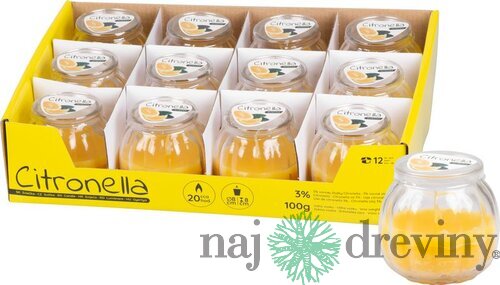 Sviečka Citronella CG582, repelentná, v skle, 100 g, 80x75 mm