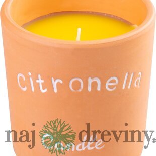 Sviečka Citronella, repelentná, terakota, 185 g, 100x100 mm