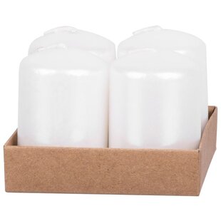 Sviečka MagicHome Vianoce, 4x6 cm, valcová, bal.4 ks, biela, adventná