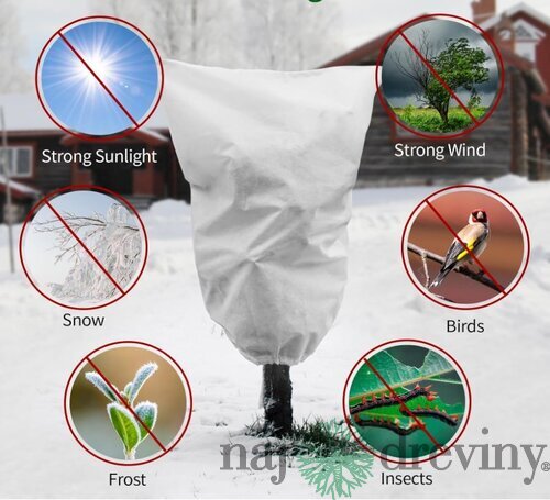 Veľký zimný obal/kryt na rastliny 60x80 cm biely