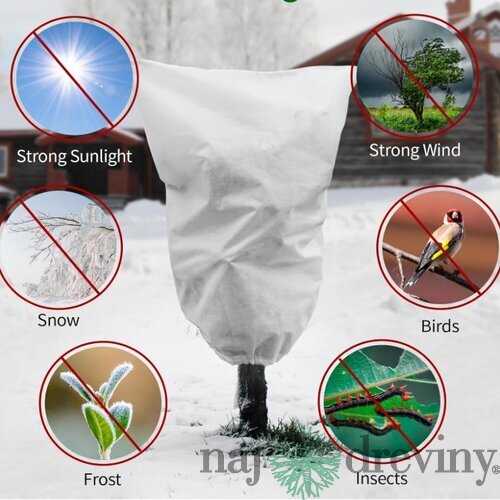 Veľký zimný obal/kryt na rastliny 60x80 cm biely