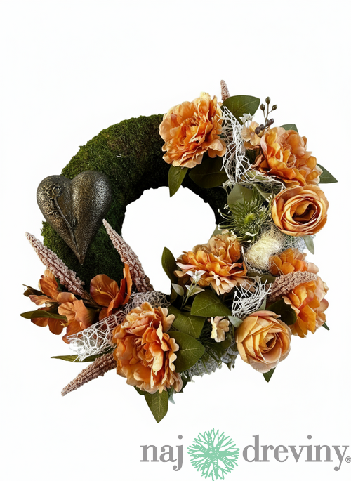 Veniec machový srdcovej spomienky