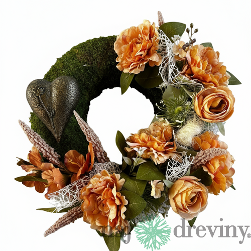 Veniec machový srdcovej spomienky