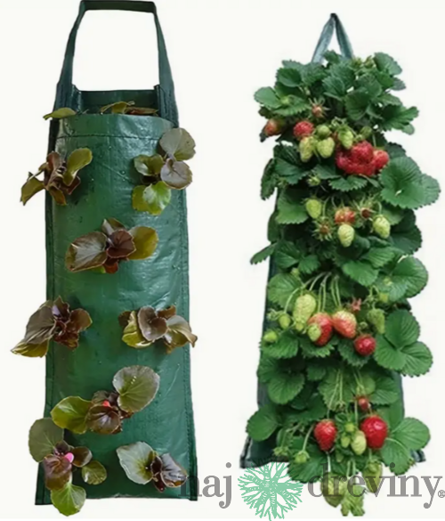 Vertikálne závesné vrecko na pestovanie jahôd