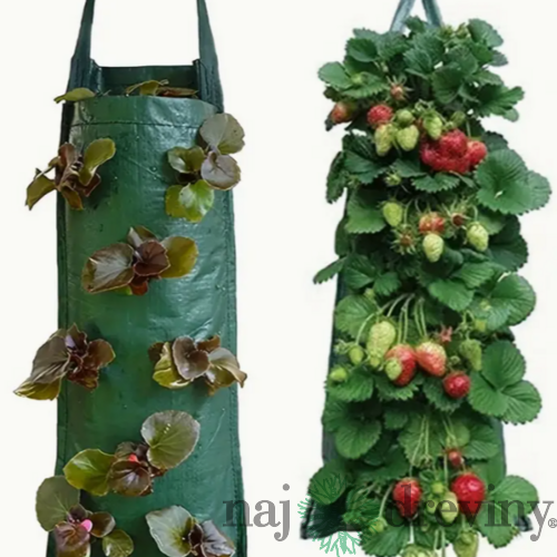 Vertikálne závesné vrecko na pestovanie jahôd