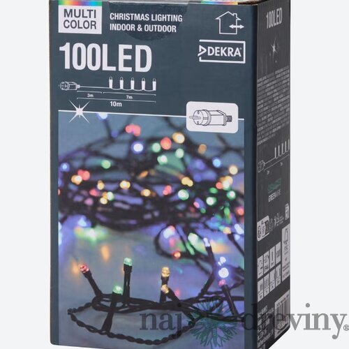 Viacfarebné vianočné osvetlenie (100 LED, 7m)