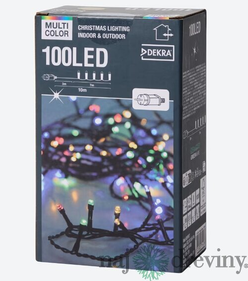 Viacfarebné vianočné osvetlenie (100 LED, 7m)
