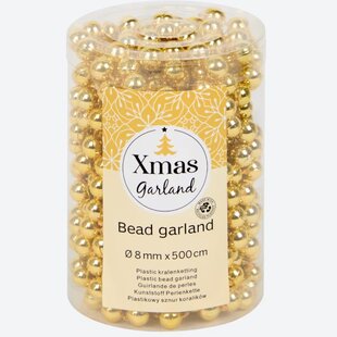 Vianočná reťaz z kovových korálok -žltý
