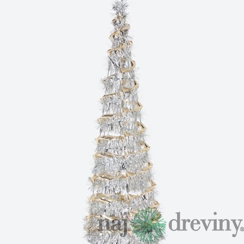 Vianoćný kužeľ s LED - biely