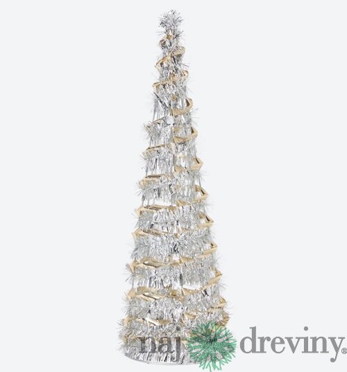 Vianoćný kužeľ s LED - biely