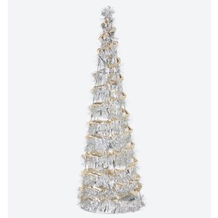 Vianoćný kužeľ s LED - biely