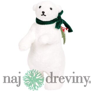 Vianočný LED ľadový medveď so šálom, 32cm