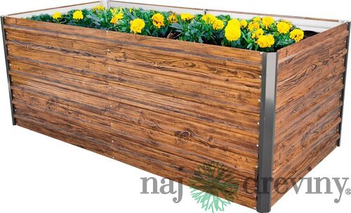 Záhon Strend Pro Garden, 200x100x77cm, 3D dizajn drevo, kov, vyvýšený