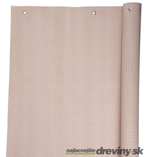 Zástena Polyratan 77 0,9x3 m, UV, 800 g/m2, béžová, tieniaca na balkón, s okami