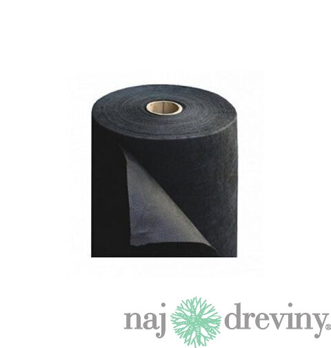Zazimovacia netkaná textília čierna 50 g/m2, 1 m bežný z rolky šírka 1,6 m